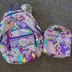 Vera Bradley Heather Campus Backpack w/ lunch bag
